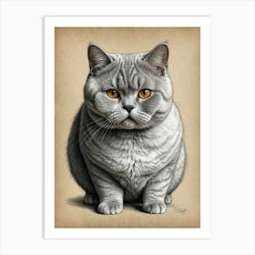 British Shorthair Cat Art Print