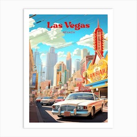 Las Vegas Nevada Casino Travel Art Illustration Art Print