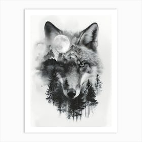 Wolf In The Forest 1 Art Print