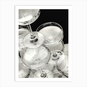 Champagne Black And White_2242701 Art Print