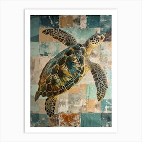 Sea Turtle Tile Collage 2 Art Print