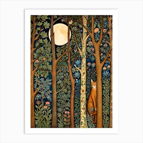 William Morris Cat In The Forest Art Print