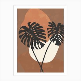 Boho Earth Tones Monstera Art Print