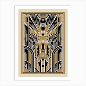 Art Deco Pattern 1 Black and Gold Art Print