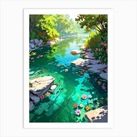 River In The Forest Art Print