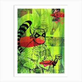 Lemur in times of Corona Art Print