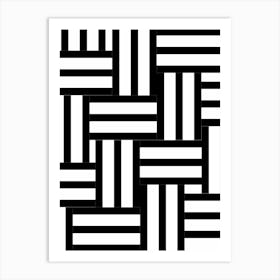 Black And White Stripes 11 Art Print