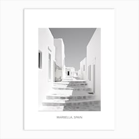 Poster Of Mykonos, Greece, Photography In Black And White 2 Art Print