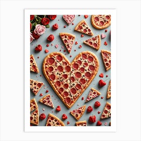 Romantic Pizza Art Print