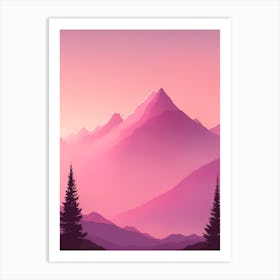 Misty Mountains Vertical Background In Pink Tone 95 Art Print