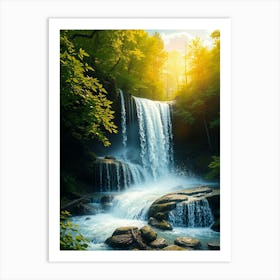 Waterfall In The Forest 2 Art Print