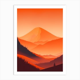 Misty Mountains Vertical Background In Orange Tone 13 Art Print