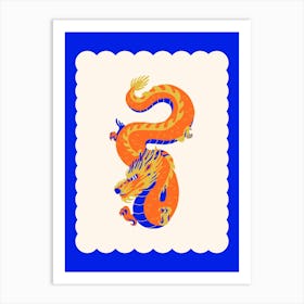 Year Of The Dragon Blue Art Print
