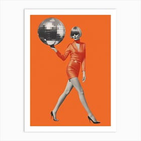 Mod Style Collage Disco Ball 0 Art Print