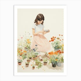 Girl In The Garden Art Print