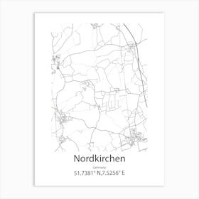 Nordkirchen,Germany Minimalist Map Art Print