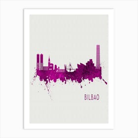 Bilbao Spain City Purple Art Print