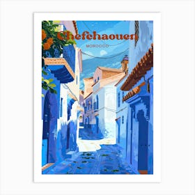 Chefchaouen Morocco Street Travel Art Art Print