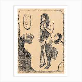 Eve, From The Suite Of Late Wood Block, Paul Gauguin Art Print