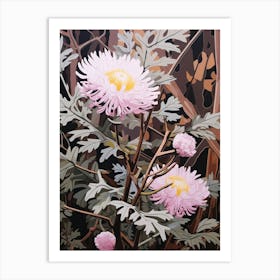 Flower Illustration Asters 6 Art Print