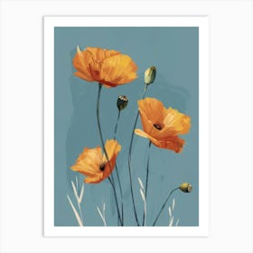 Orange Poppies Canvas Print Art Print