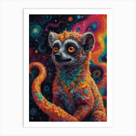 Psychedelic Lemur 3 Art Print