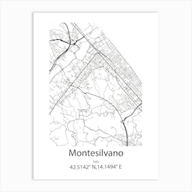 Montesilvano,Italy Minimalist Map Poster