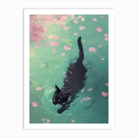 Cat Swimming In The Water Art Print