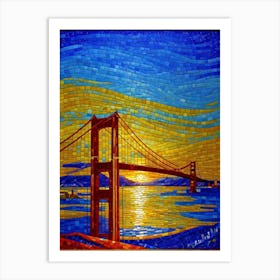 Golden Gate Bridge Mosaic 2 Art Print