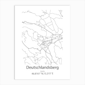 Deutschlandsberg,Austria Minimalist Map Art Print