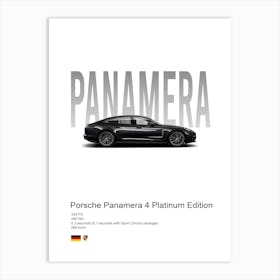 Panamera 4 Platinum Edition Porsche Art Print