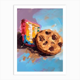 Chocolate Chip Cookie Oil Painting 2 Art Print
