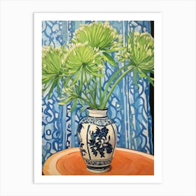 Flowers In A Vase Still Life Painting Agapanthus 3 Art Print