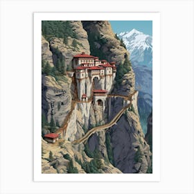 Sumela Monastery Pixel Art 1 Art Print