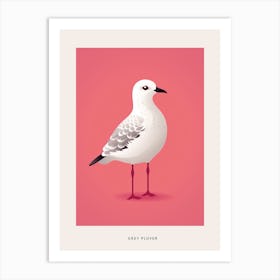 Minimalist Grey Plover 4 Bird Poster Art Print