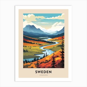 Kungsleden Sweden 1 Vintage Hiking Travel Poster Art Print