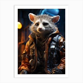 Cyberpunk Style A Possum In Basketball Kit 4 Art Print