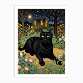 William Morris Cat In The Garden 1 Art Print