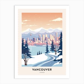 Vintage Winter Travel Poster Vancouver Canada 1 Art Print