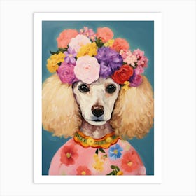 Poodle Portrait With A Flower Crown, Matisse Painting Style 2 Art Print