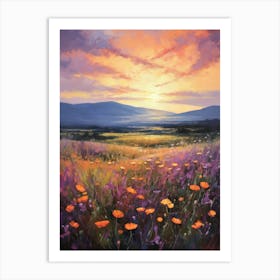 Sunset Over Poppies Art Print