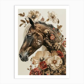 Horse With Flowers Art Print