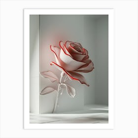 3d Rose Art Print