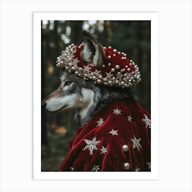 Wolf In Red Costume Art Print