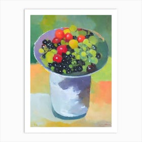 Black Currant Bowl Of fruit Art Print