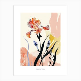 Colourful Flower Illustration Poster Carnation 4 Art Print