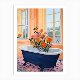 A Bathtube Full Marigold In A Bathroom 3 Art Print