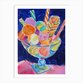 Jellied Candy Sweets Selection Painting Illustration Art Print