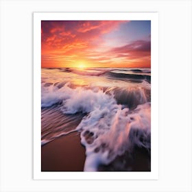 Sunset waves 1 Art Print