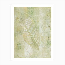 Leaf In Sage Green Art Print